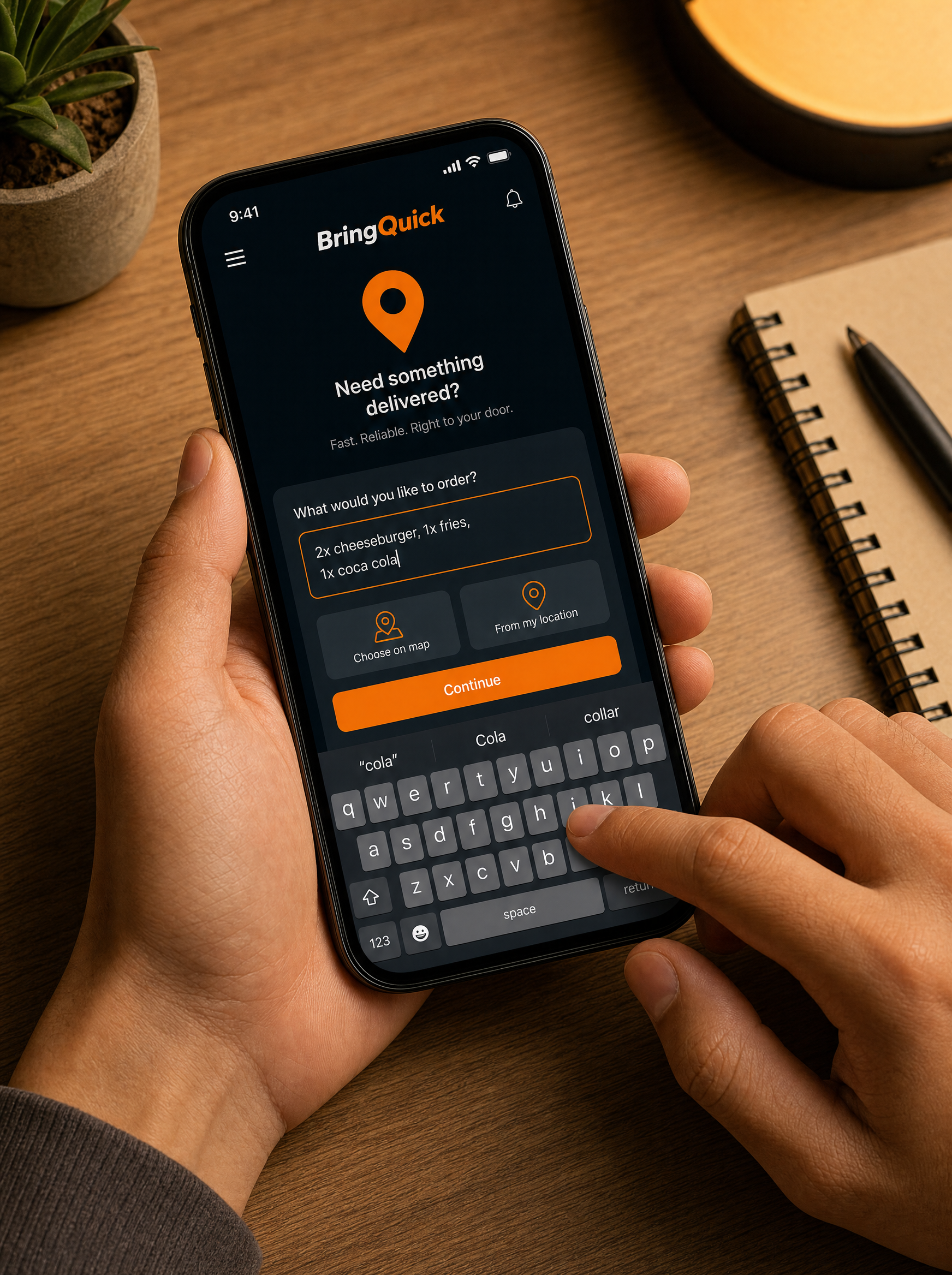App öffnen und bestellen